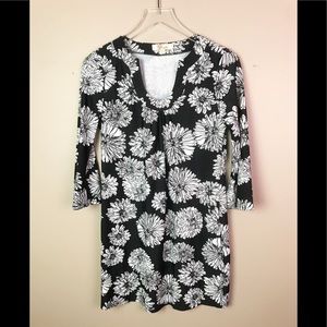 Aryeh floral mini dress black and white size S
